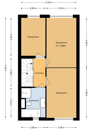 Floorplan - Lekstraat 136, 4125 TD Hoef En Haag